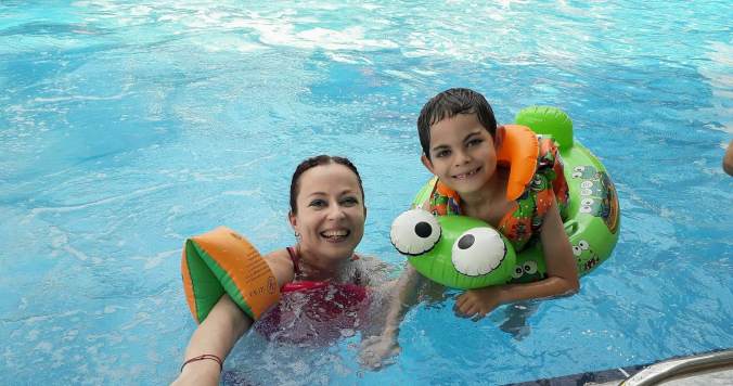 balaceala in piscina