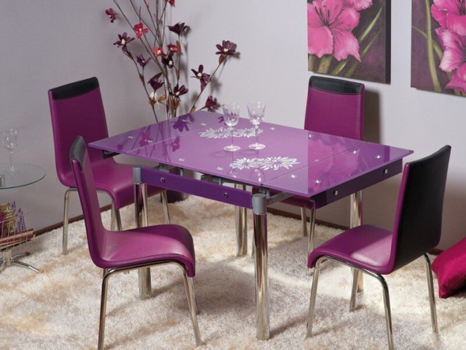 masa extensibila din metal si sticla