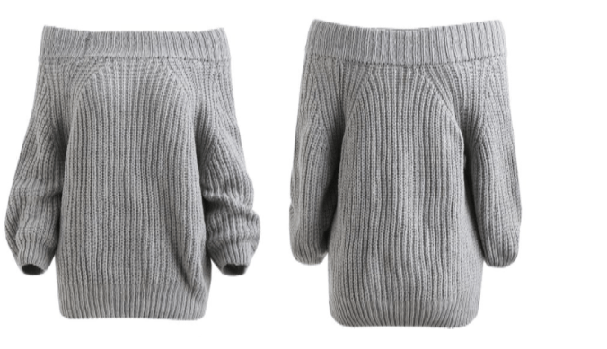 pullover off the shoulder chunky sweater