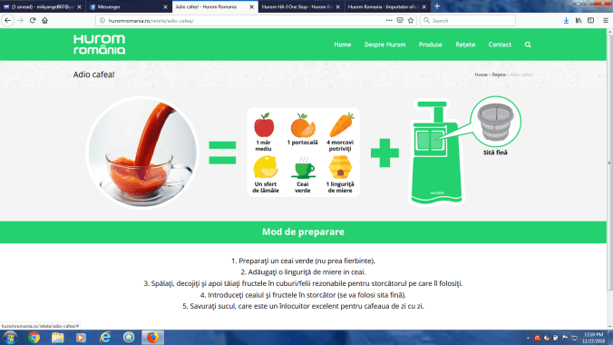 cafea speciala cu Hurom