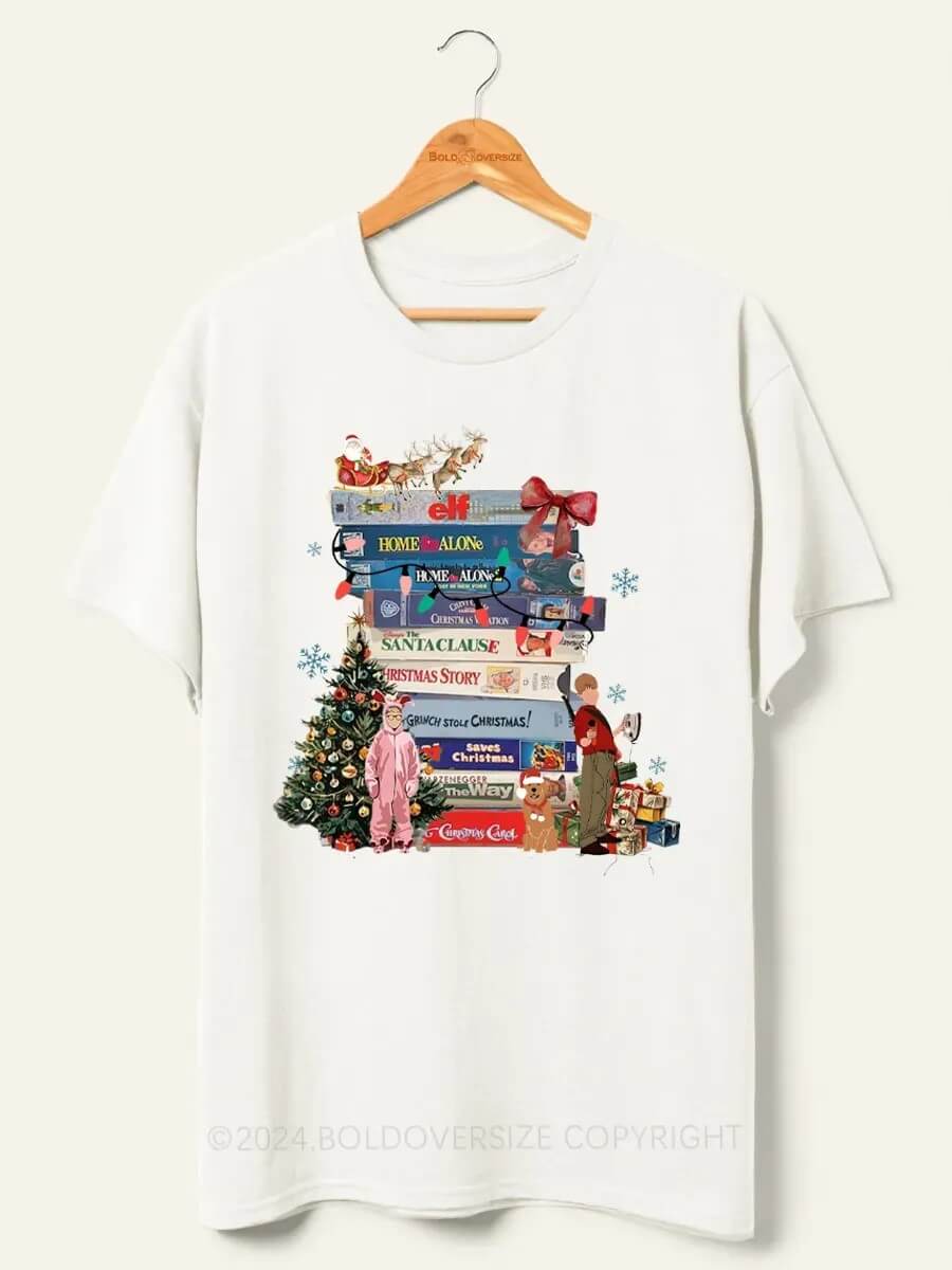 Vintage Christmas Movies Vhs Tee